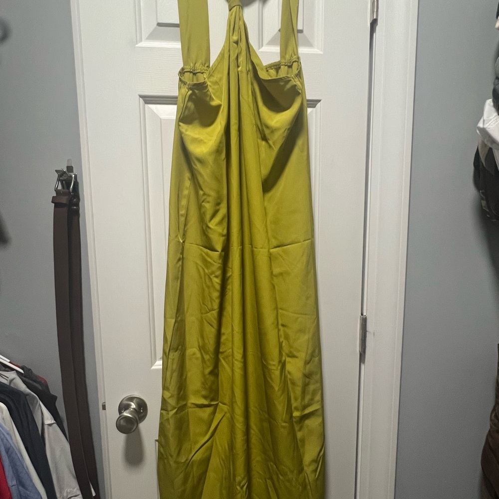 Olive Green Halter Maxi Dress XL